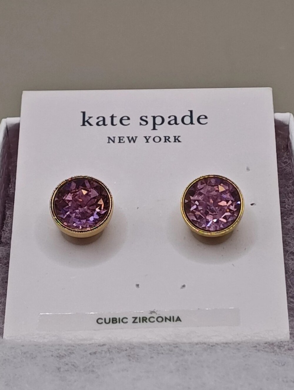 Kate Spade New York Reflecting Pool Light PinkStud Earrings Omega Backs New